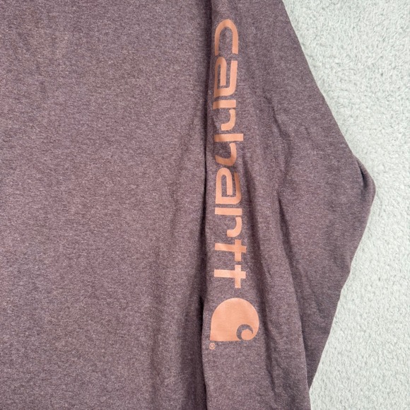 Carhartt Women's 3X Loose Fit Heavyweight Long Sleeve Logo T-Shirt Purple - Picture 2 of 7